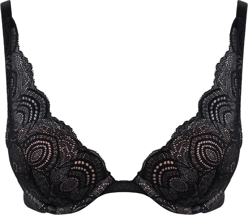 Clevage Triangle Bra Refined Glamour, från Wonderbra, i färgen Black.