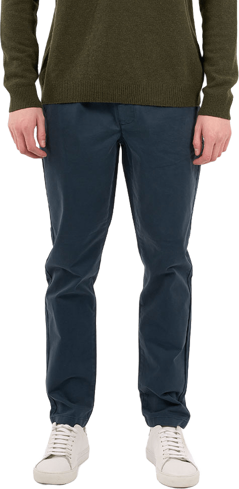 LUCA slim twill chino pants - GOTS/Vegan, från Knowledge Cotton Apparel, i färgen Total Eclipse.