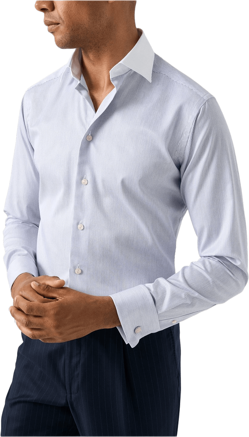 Finrandig Signature Twill-skjorta Slim Fit, från Eton, i färgen dark blue.