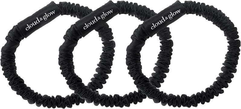 Silk Scrunchies 1 cm, från Cloud & Glow, i färgen Black.
