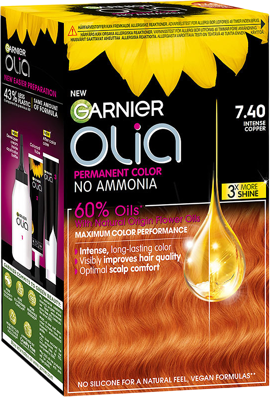Olia Permanent Color, från Garnier, i färgen 7.40 Intense Copper.