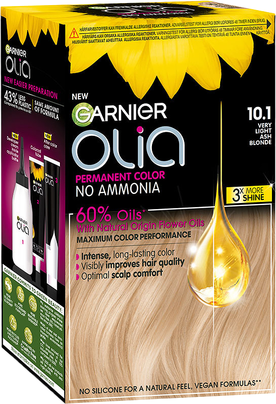 Olia Permanent Color, från Garnier, i färgen 10.1 Ashy Very Very Light Blonde.