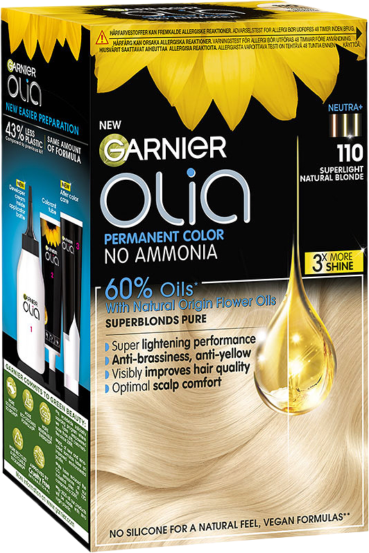 Olia Permanent Color, från Garnier, i färgen 110 Superlightener.