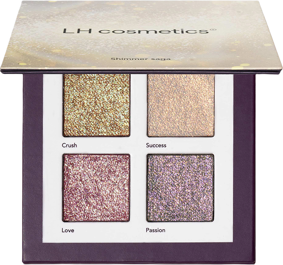 Shimmer saga, från LH Cosmetics, i färgen Crush, Success, Love, Passion.
