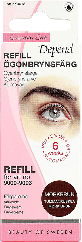 Refill Ögonbrynsfärg, från Depend, i färgen Mörkbrun.