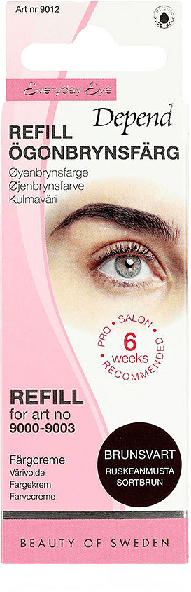 Refill Ögonbrynsfärg, från Depend, i färgen Brunsvart.