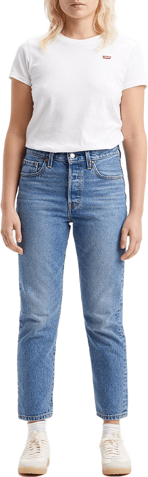 501® Crop Jeans, från Levi's, i färgen Med Indigo - Worn In.