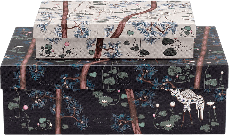 Taika Förvaringsbox 2-Pack, från Iittala, i färgen Svart/Vit.