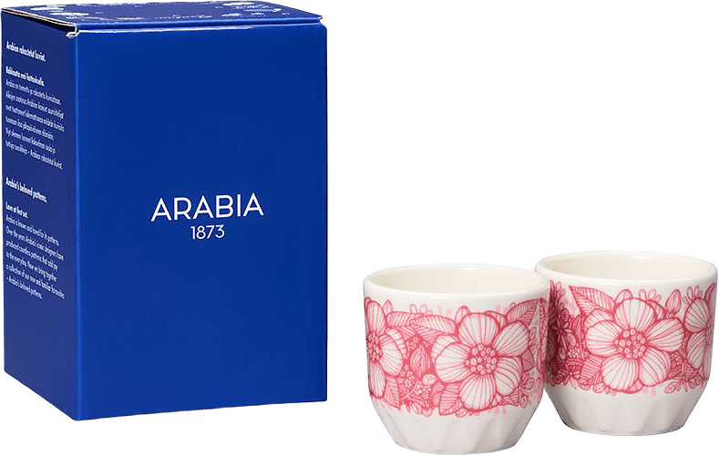 Äggkopp Huvila 2-pack, från Arabia, i färgen Rosa.