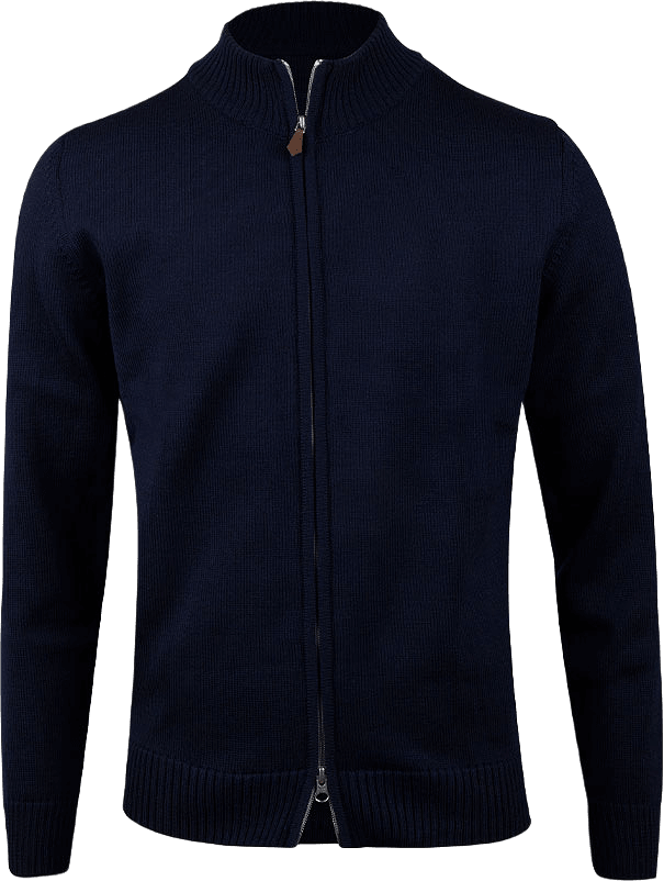 Textured Merino Zip Cardigan, från Stenströms, i färgen Navy.