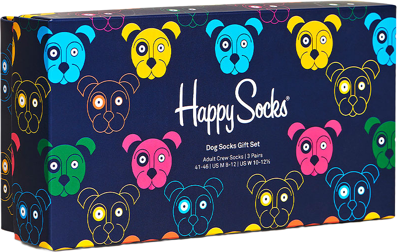 3-Pack Mixed Dog Socks Gift Set, från Happy Socks, i färgen Light Blue.