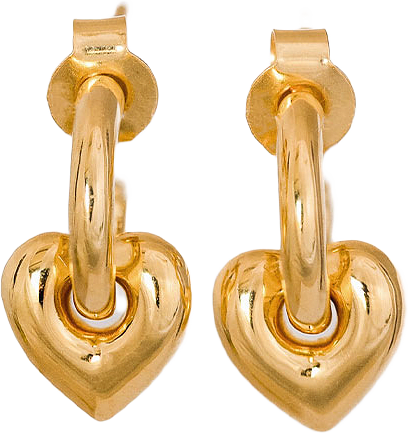 La La Love Fat Heart Earrings Gold, från Syster P, i färgen Gold.