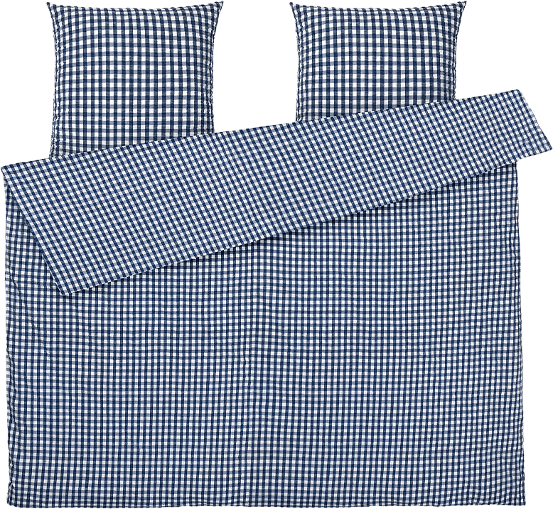 Bæk&Bølge Påslakanset, från JUNA, i färgen Mörkblå/Vit.