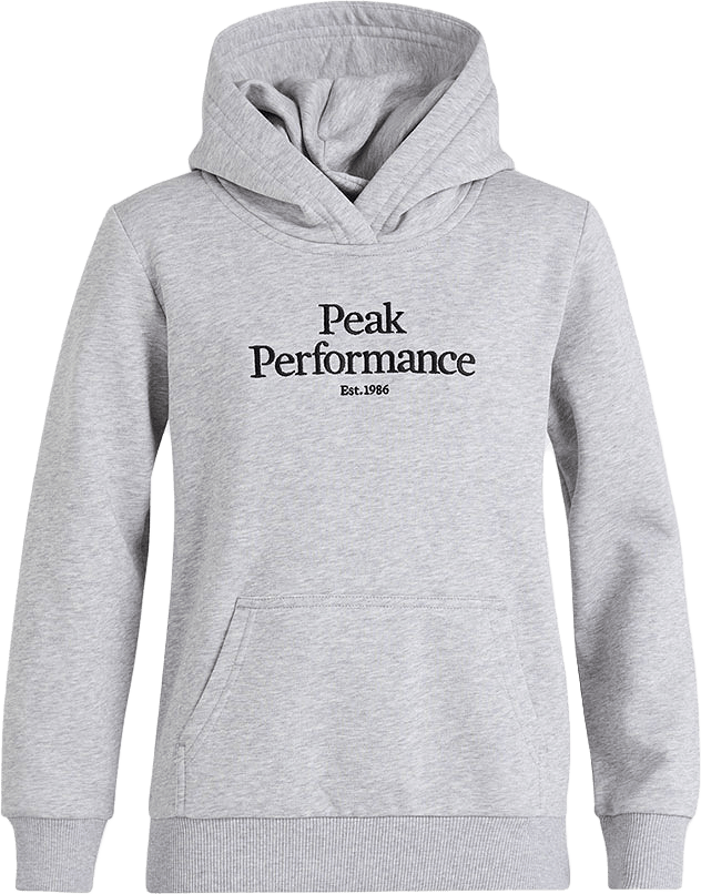 Jr Original Hood, från Peak Performance, i färgen Med Grey Melange.