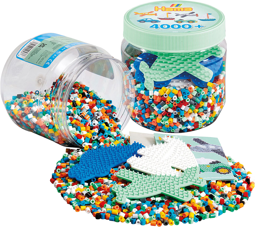 Midi-pärlor 4 000 st med pärlplattor, från Hama.