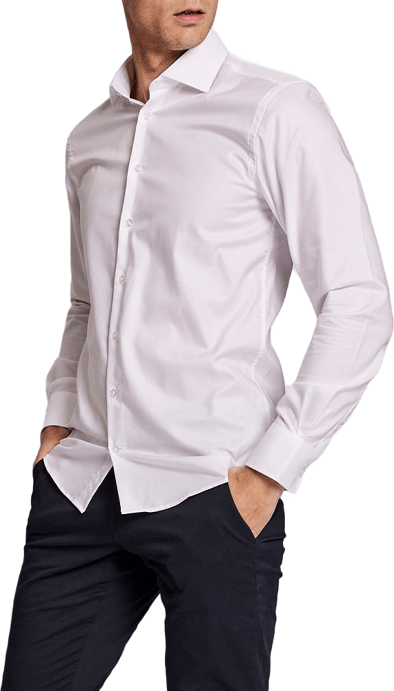 Miles slim fit shirt, från Bruun & Stengade, i färgen White.