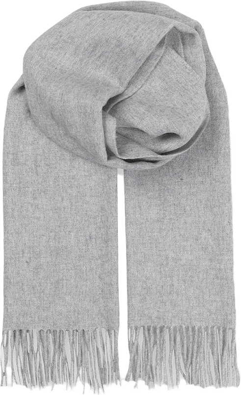 Ullscarf med fransar, från Becksöndergaard, i färgen Light Grey Melange.