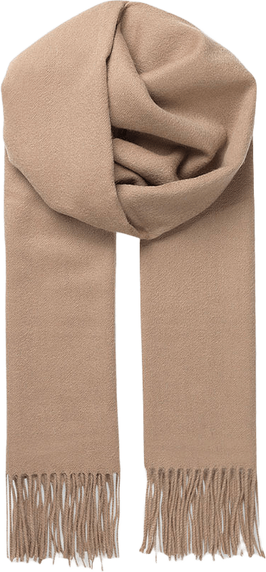 Ullscarf med fransar, från Becksöndergaard, i färgen Soft Beige.