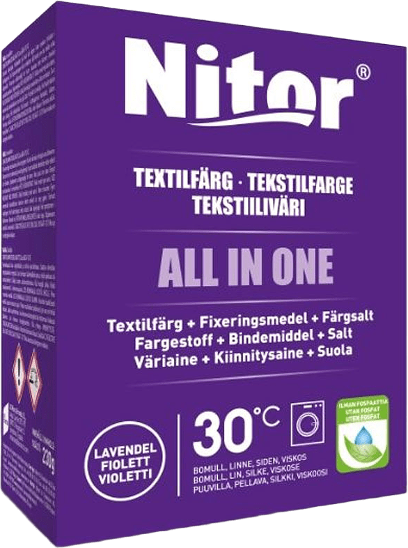 Textilfärg All in One Lavendel 230 g, från Nitor, i färgen Lavendel.