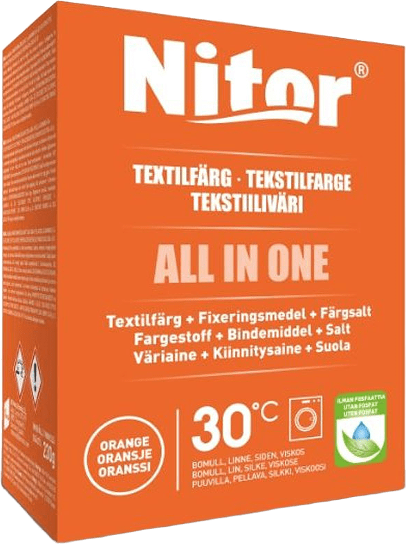 Textilfärg All in One Orange 230 g, från Nitor, i färgen Orange.