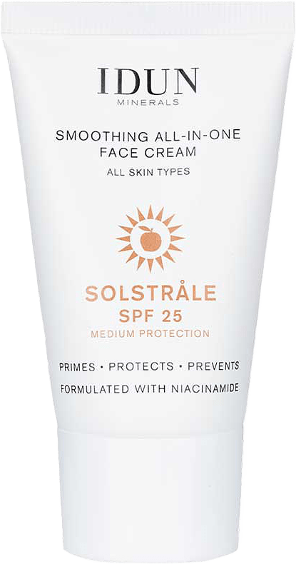 Smoothing All-in-One Face Cream Solstråle SPF 25, från IDUN Minerals, i färgen Solstråle.