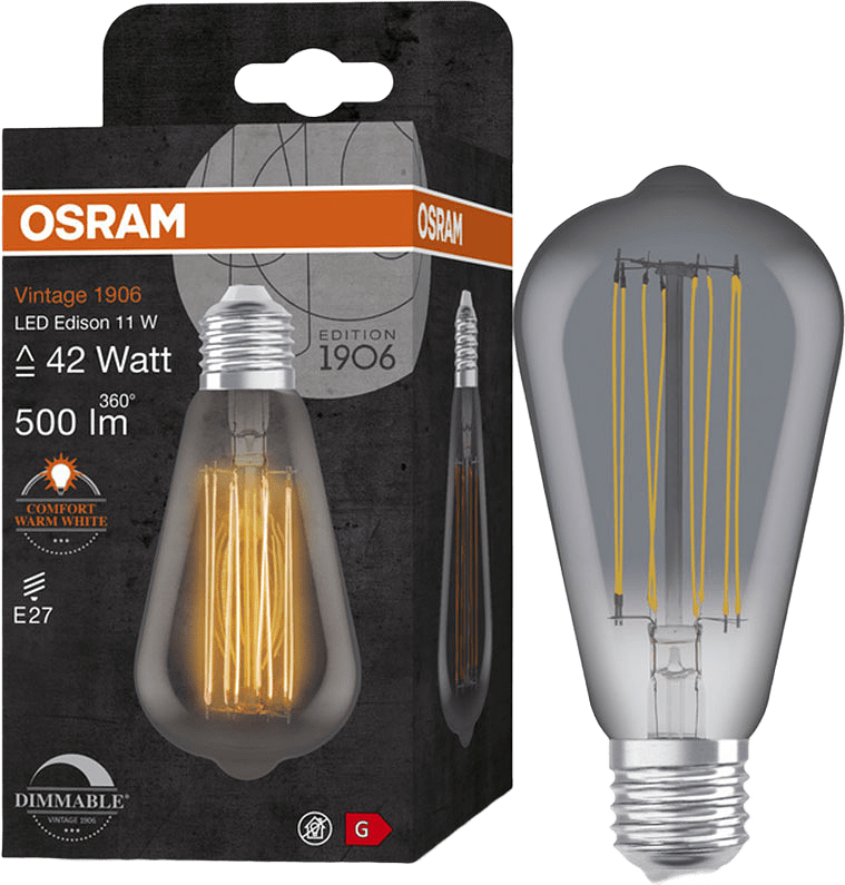 Edison DIM Straight Smoke E27 Vintage 1906, från Osram, i färgen Smoke.