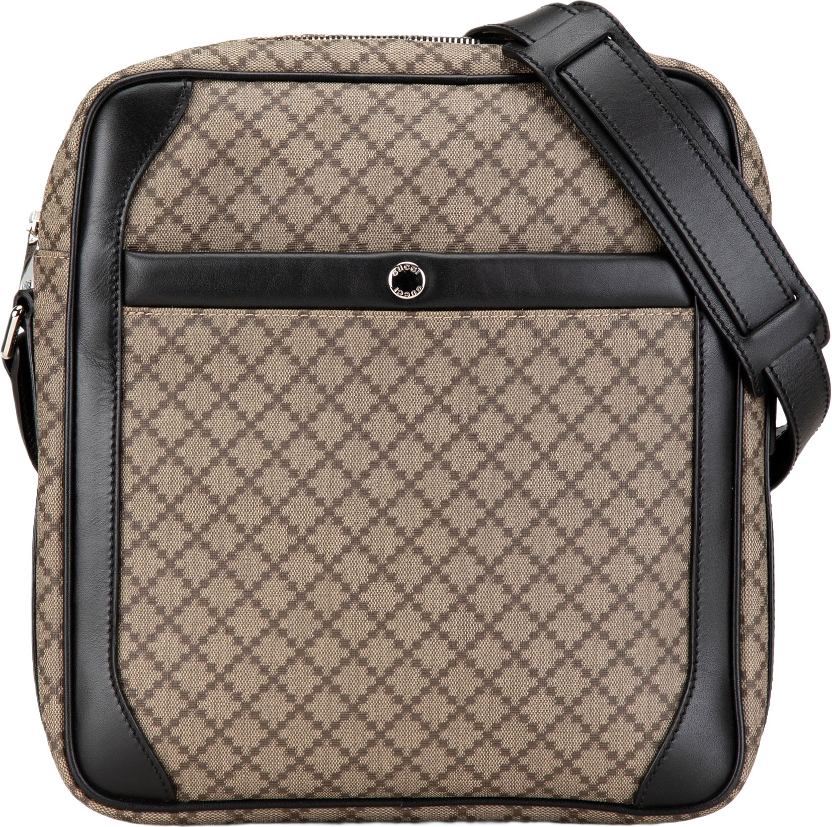 Gucci Diamante Coated Canvas Zip Crossbody, från Luxclusif, i färgen beige.