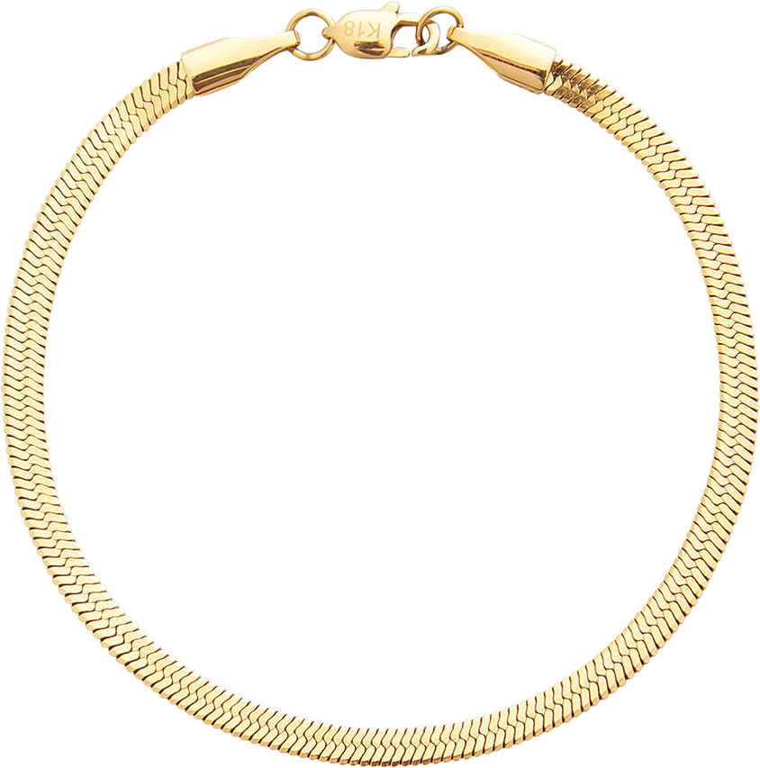 Thin Snake Gold Medium Bracelet, från Mockberg, i färgen Gold.