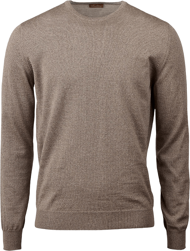 Blue Merino Crew Neck, från Stenströms, i färgen Light Brown.
