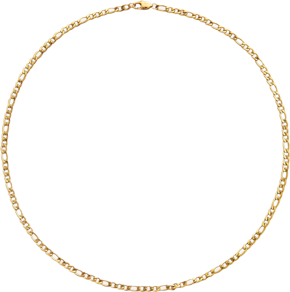Thin Figaro Gold 400 mm Necklace, från Mockberg, i färgen Gold.