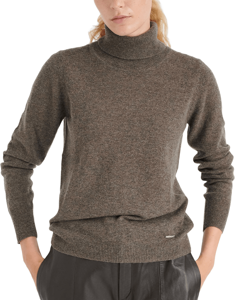 LukkaIW Rollneck Pullover, från Inwear, i färgen Brown Melange.