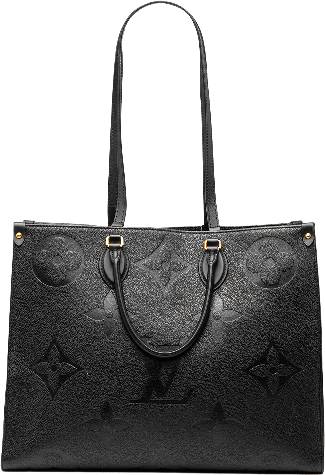 Louis Vuitton Monogram Empreinte Onthego Gm, från Luxclusif, i färgen black.