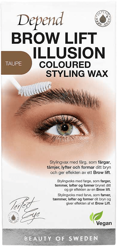 Brow Lift Illusion Coloured Styling Wax, från Depend, i färgen Taupe.