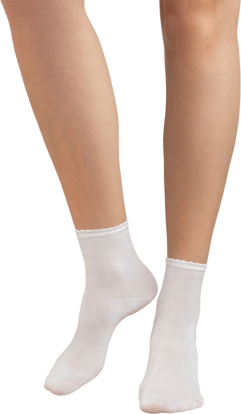 Ankelsocka, merceriserad bomull, från BleuForêt, i färgen Blanc.