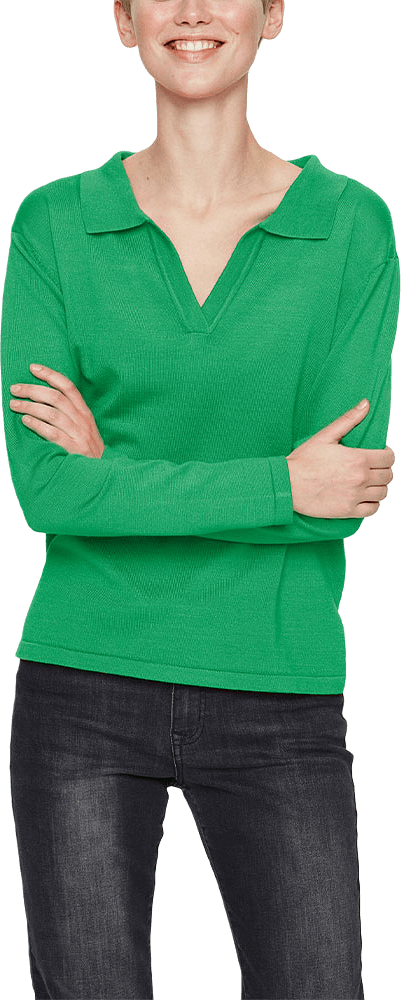 MilaSZ Polo Pullover, från Saint Tropez, i färgen Verdant Green Melange.