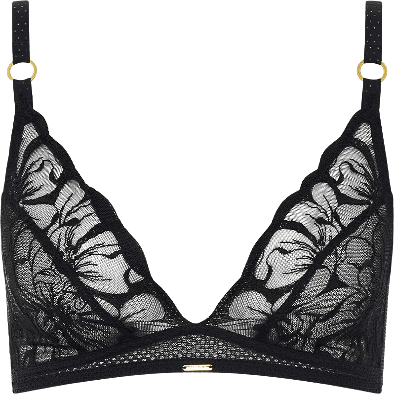 Fleurs Wirefree Triangle Bra, från Chantelle, i färgen Black.