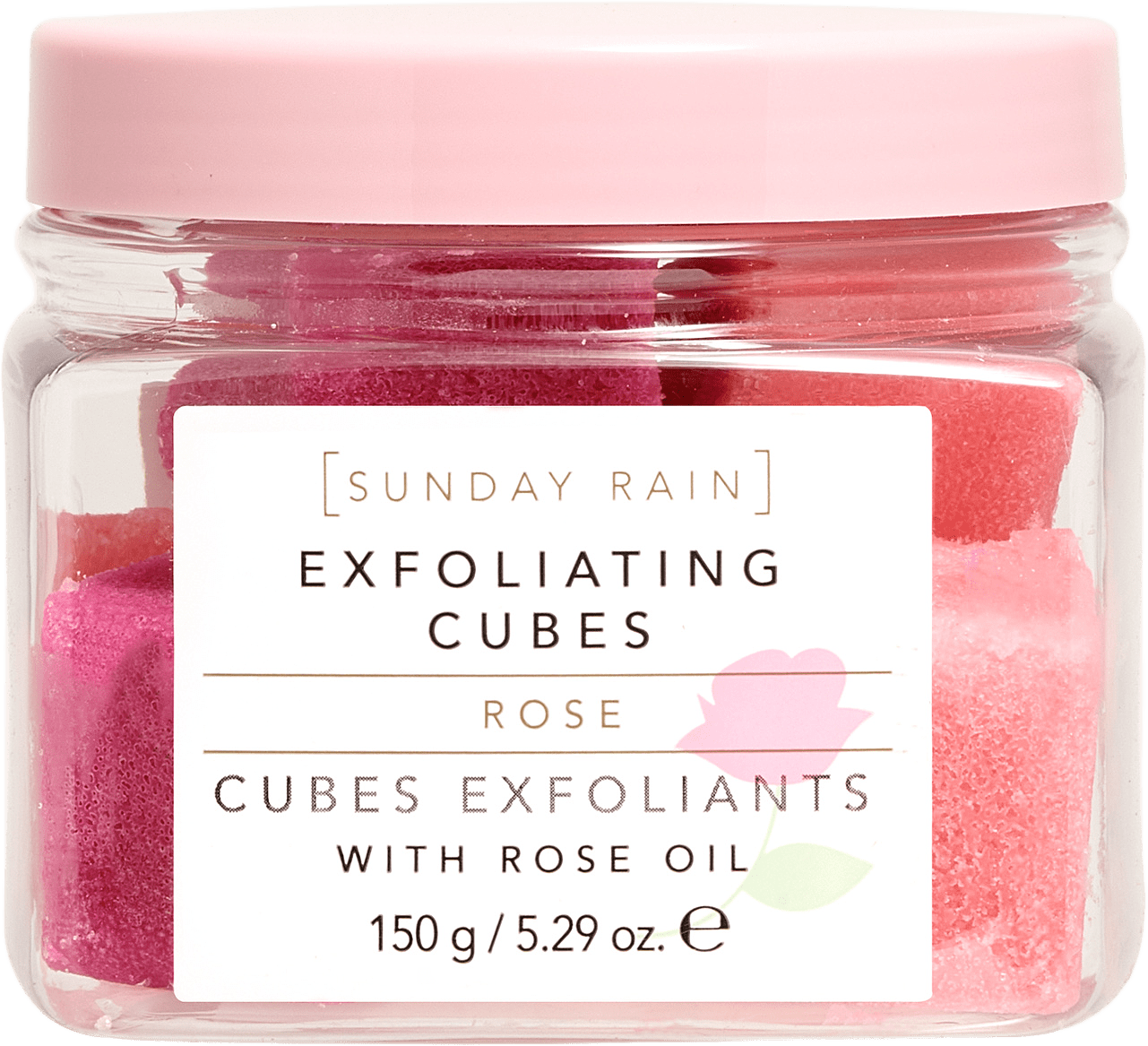 Rose Exfolation Cubes, från Sunday Rain, i färgen Rose.