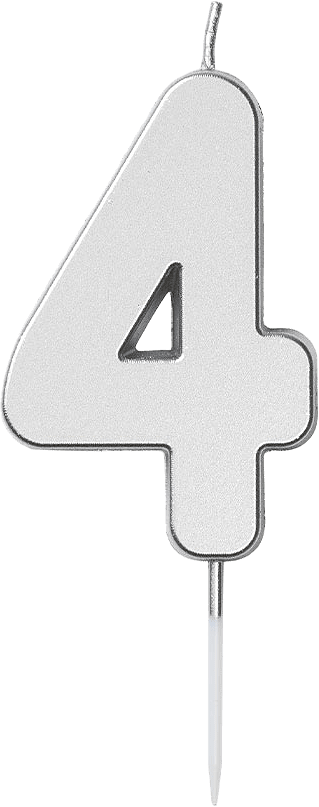 Nummerljus 4, silver, från Design House 95, i färgen Silver.