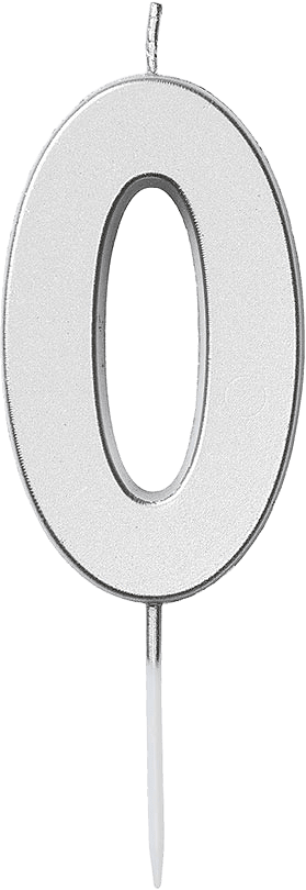 Nummerljus 0, silver, från Design House 95, i färgen Silver.