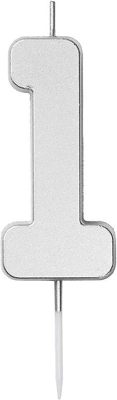 Nummerljus 1, silver, från Design House 95, i färgen Silver.