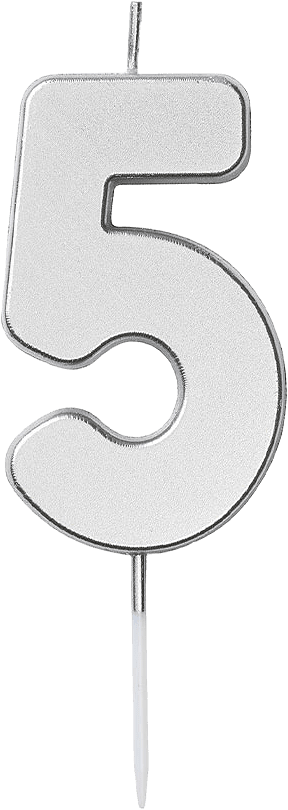 Nummerljus 5, silver, från Design House 95, i färgen Silver.