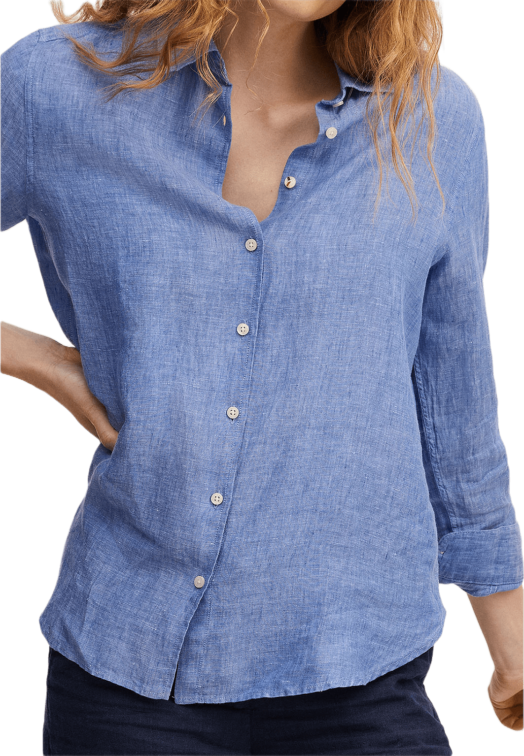 Linö Linneskjorta, från Boomerang, i färgen Blue Nile.