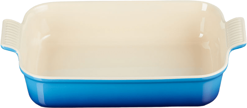 Rektangulär Ugnsform Heritage Azure Blue, från Le Creuset, i färgen Azur Blå.