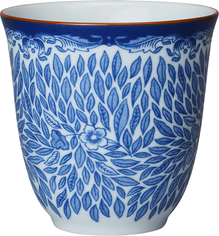Mugg utan hänkel Ostindia Floris 30 cl, från Rörstrand, i färgen Blå.