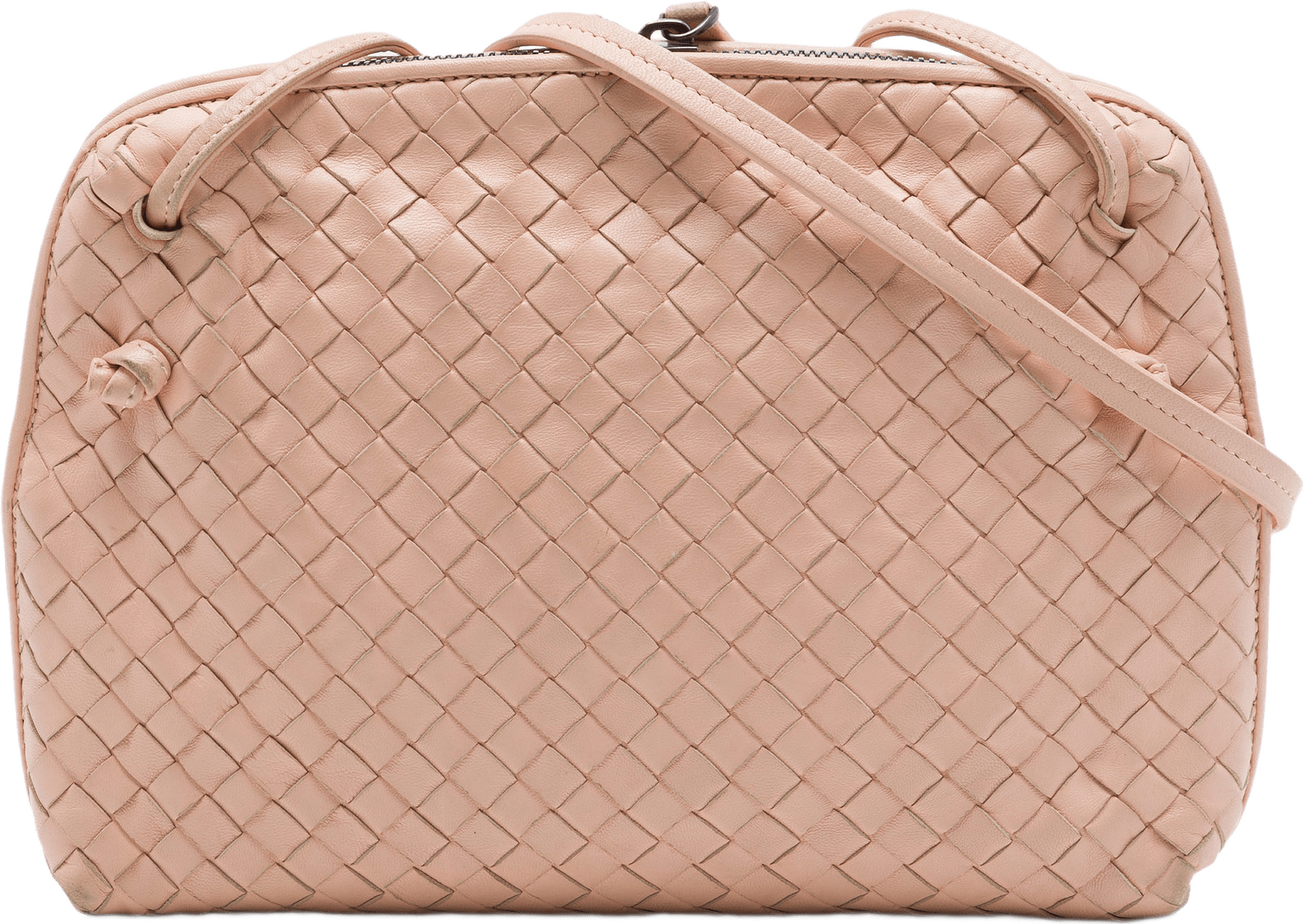 Bottega Veneta Nappa Intrecciato Nodini Crossbody, från Luxclusif, i färgen rosa.