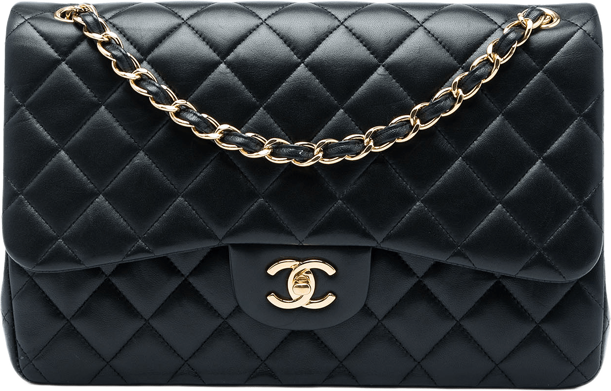 Chanel Jumbo Classic Lambskin Double Flap, från Luxclusif, i färgen svart.