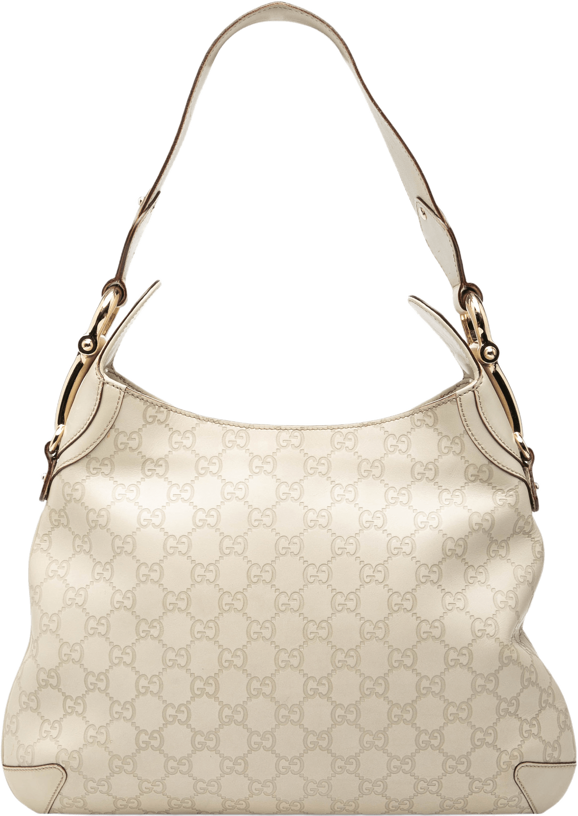 Gucci Guccissima Horsebit Creole Hobo, från Luxclusif, i färgen off white.