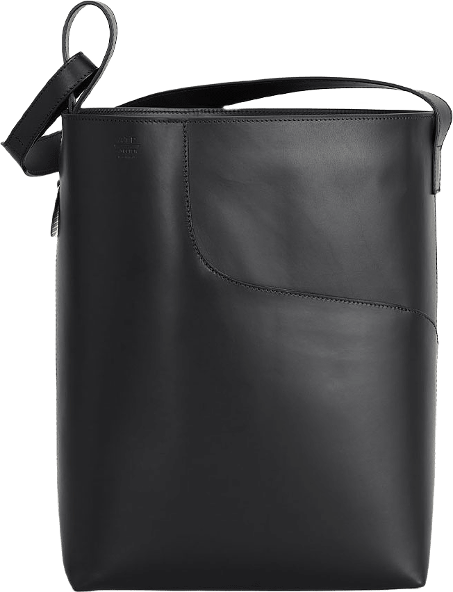 Pienza Black Leather Large Tote Bag, från ATP Atelier, i färgen Black.