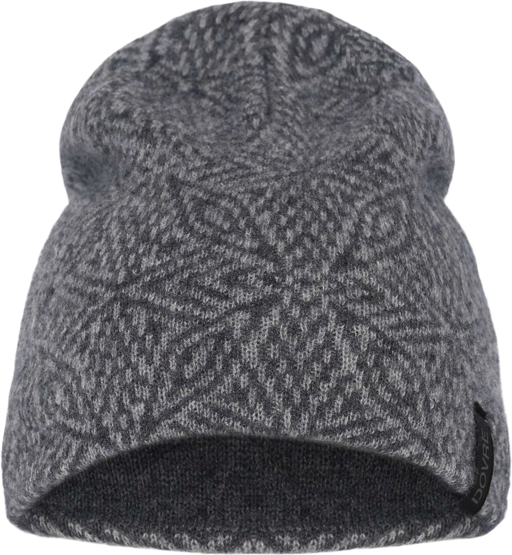 100% Merinoull, Mössa Med Mönster, Marinblått, från Dovre, i färgen grey.