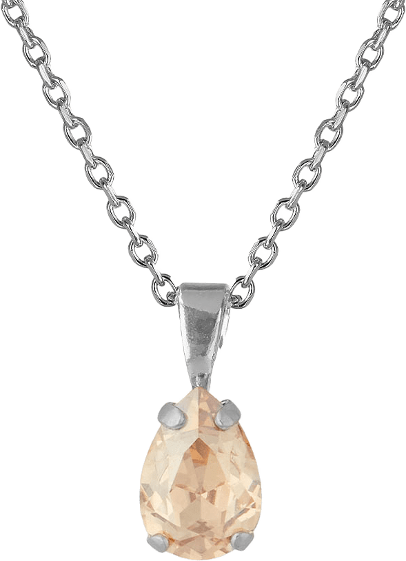 Petite Drop Necklace, från Caroline Svedbom, i färgen Rhodium/Golden Shadow.